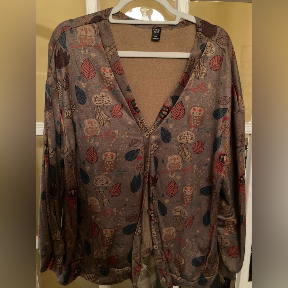 Emery Rose Owl Cardigan